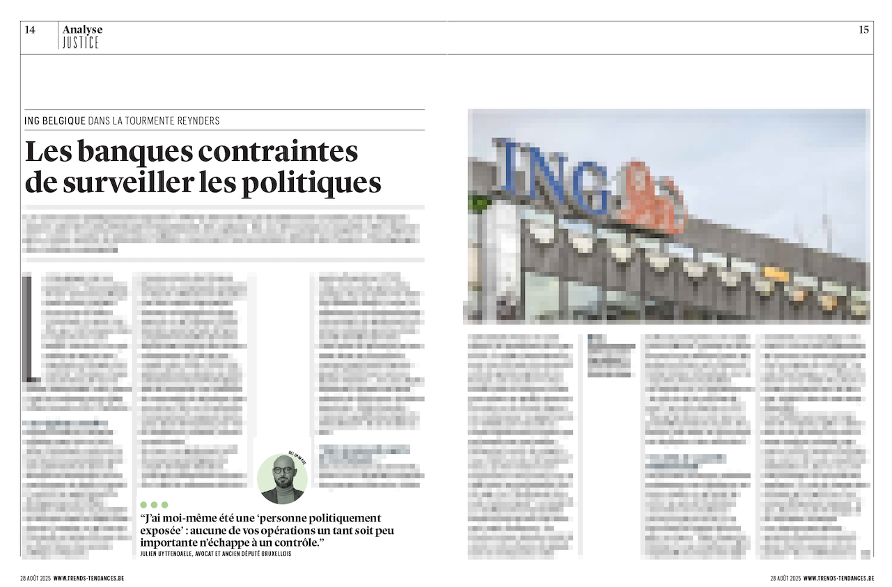 Article de Trends-Tendances, au cœur de l’affaire Reynders-ING - Julien Uyttendaele