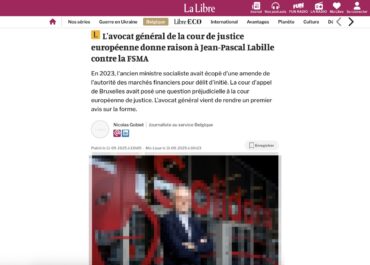L'avocat général de la cour de justice européenne donne raison à Jean-Pascal Labille contre la FSMA.