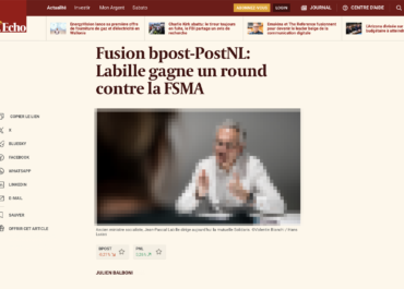 Fusion bpost-PostNL: Labille gagne un premier round contre la FSMA