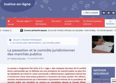 La passation et le contrôle juridictionnel des marchés publics