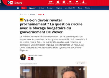 Va-t-on devoir revoter prochainement ? La question circule avec le blocage budgétaire du gouvernement De Wever. Réponses avec Marc Uyttendaele.