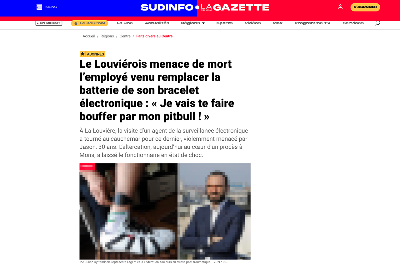 Julien-Uytteandaele_Bracelet-electronique_menace-de-mort