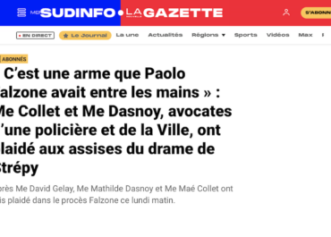 « C’est une arme que Paolo Falzone avait entre les mains » : Me Collet et Me Dasnoy, avocates d’une policière et de la Ville, ont plaidé aux assises du drame de Strépy