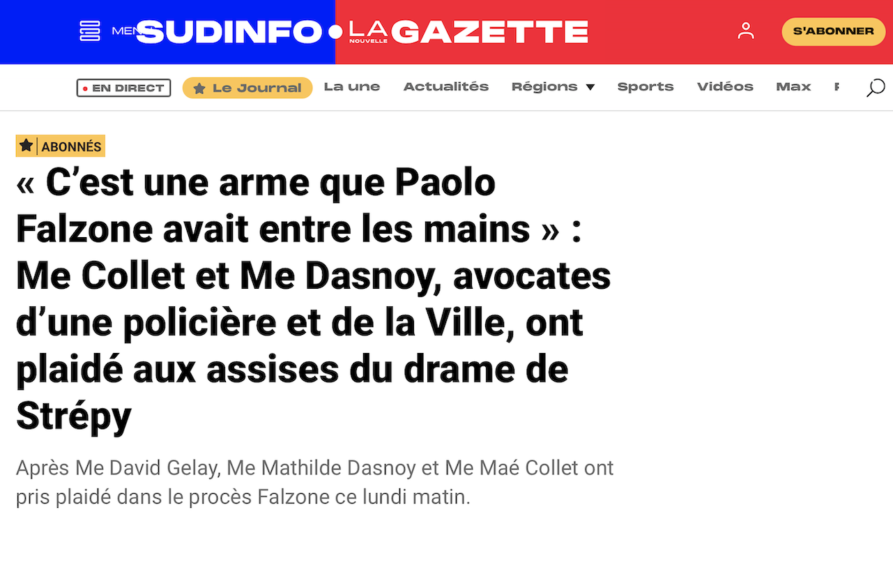 « C’est une arme que Paolo Falzone avait entre les mains » : Me Collet et Me Dasnoy, avocates d’une policière et de la Ville, ont plaidé aux assises du drame de Strépy